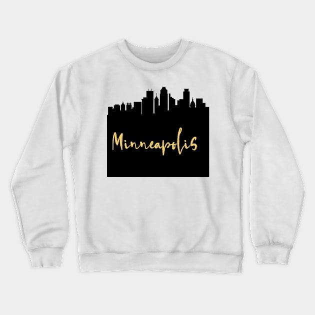 MINNEAPOLIS MINNESOTA DESIGNER SILHOUETTE SKYLINE ART Crewneck Sweatshirt by deificusArt